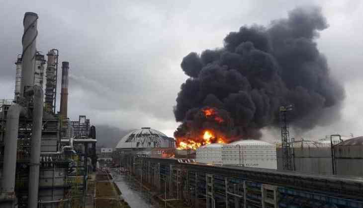 Ledakan di pabrik kimia, di China (Foto: Catch News)