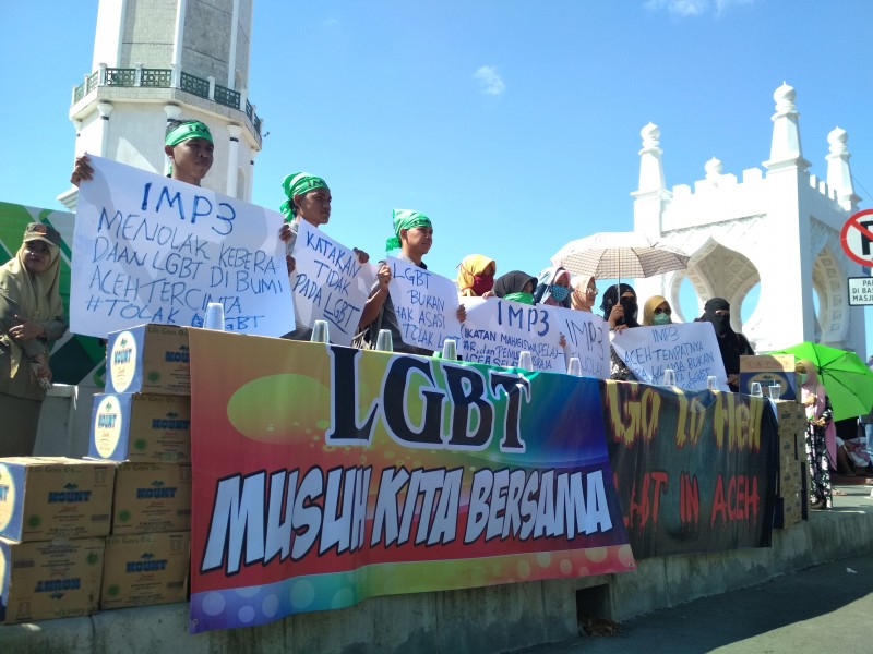 Ilustrasi--Demo tolak LGBT di Aceh (Foto: RRI.co.id)