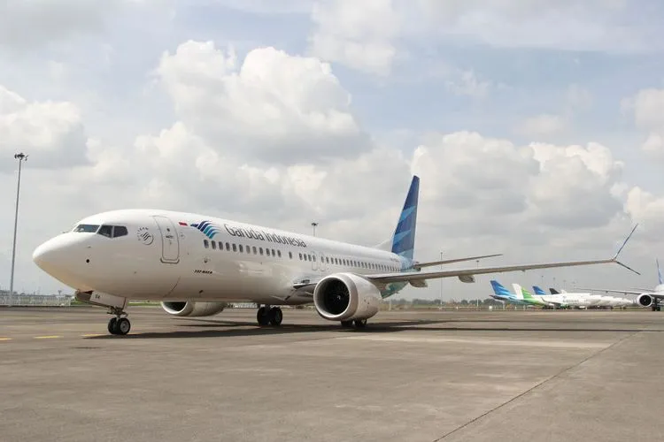 Pesawat Boeing 737 MAX 8 milik Garuda Indonesia, di Bandara Soekarno-Hatta (Foto: Kompas)