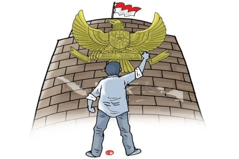 Ilustrasi Dasar Negara Pancasila Tertera di Lambang Negara Burung Garuda (Harakatuna)