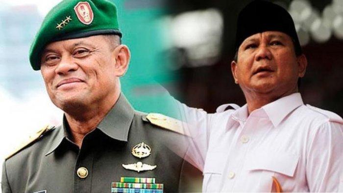 Mantan Panglima TNI Jenderal (Purn), Gatot Nurmantyo dan Prabowo Subianto (Foto: Tribunnews.com)
