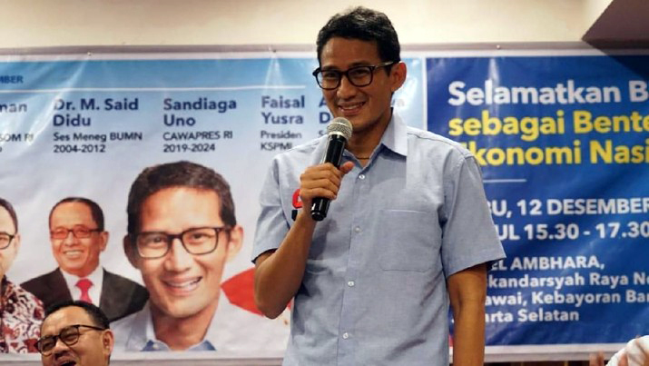 Calon wakil presiden nomor urut 02 Sandiaga Salahuddin Uno (Foto: CNBC Indonesia)