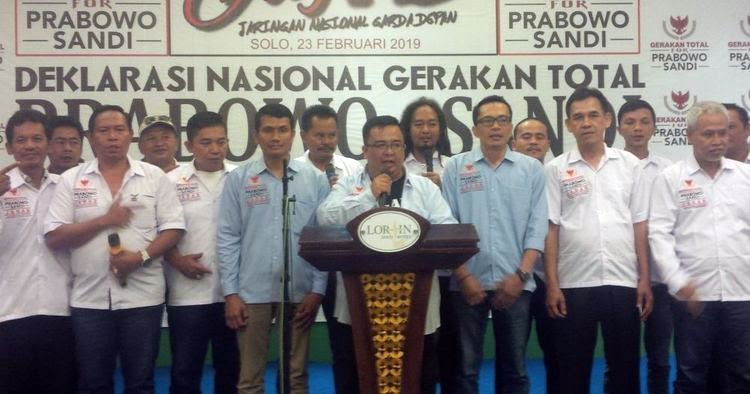 Deklarasi Nasional Gerakan Total For Prabowo Sandi yang diikuti perwakilan JAGAD dari 34 provinsi di Hotel Lorin, Solo, Sabtu (23/2/2019). (harianmerdeka.com)