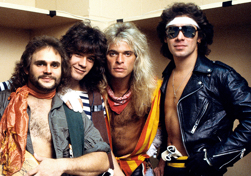 Van Halen formasi awal (ki-ka) Michael Anthony, Eddie Van Halen, David Lee Roth dan Alex Van Halen (Nme)
