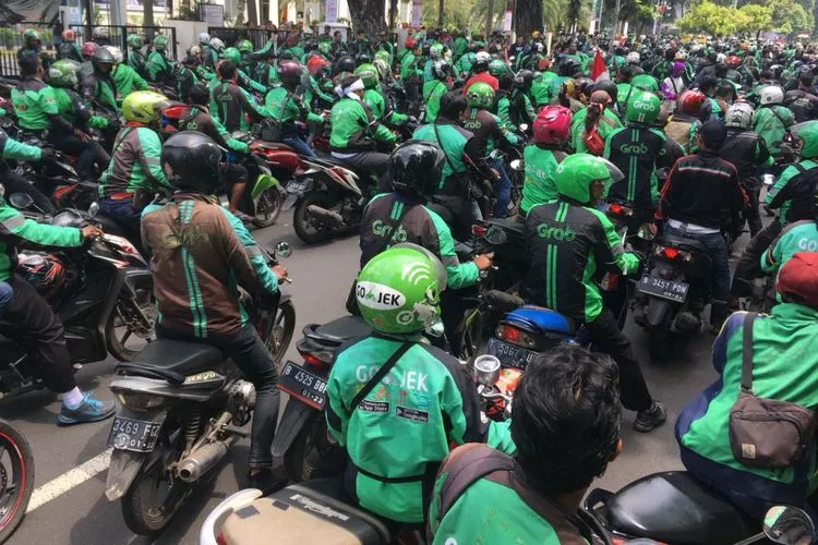 Ojek online di Indonesia. (Istimewa).