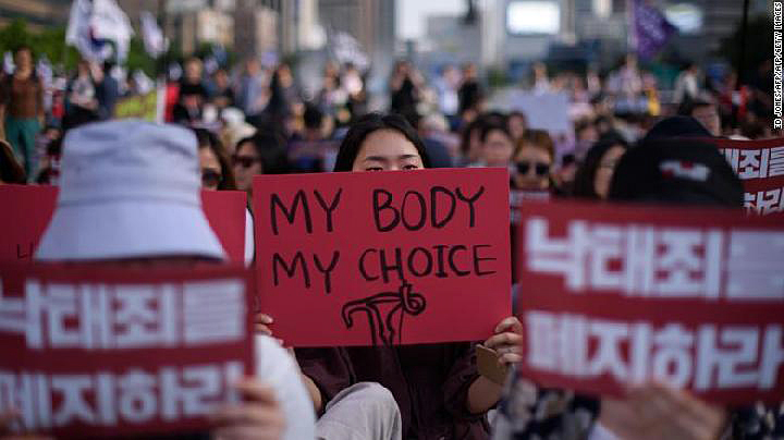 Perempuna Korea menuntut hak aborsi (Foto: Tempo)