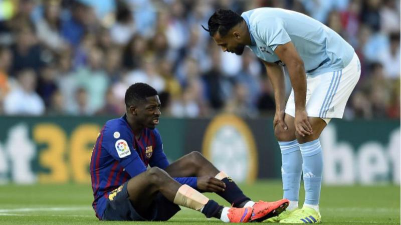 Ousmane Dembele kembali mengalami cidera hamstring dan harus menepi 6 bulan (Foto: AFP/Marca)