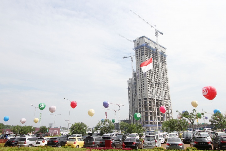 Pembangunan salah satu tower di Meikarta (Foto: Tribun)
