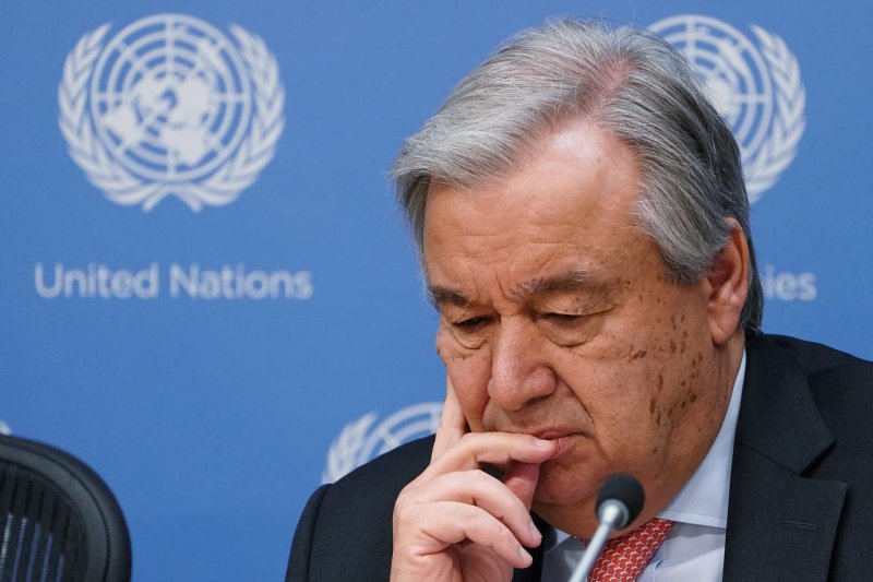 Sekjen PBB Antonio Guterres pada jumpa pers di New York, Amerika Serikat (Reuters)	