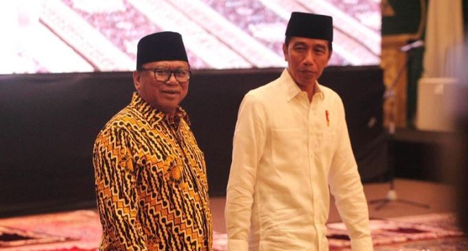 Ketua Umum Partai Hanura Oesman Sapta Odang (OSO) dan Presiden Joko Widodo