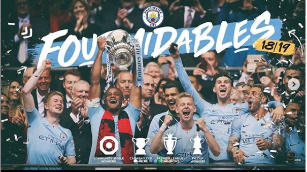 Manchester City meraih gelar ketiga mereka musim ini di kancah domestik (Foto: Instagram/Manchester City Official)
