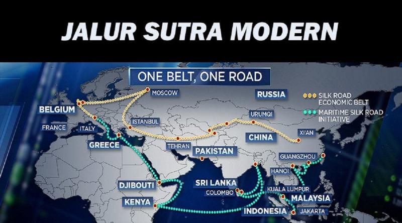 Peta Jalur Sutra China (Foto: Nusantara.news)