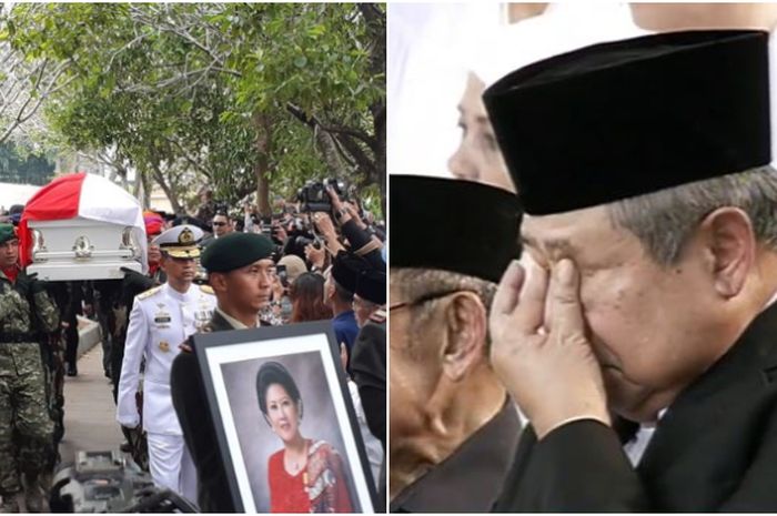SBY sedang menangis saat acara pemakaman Bu Ani Yudhoyono (Foto: Grid.id)