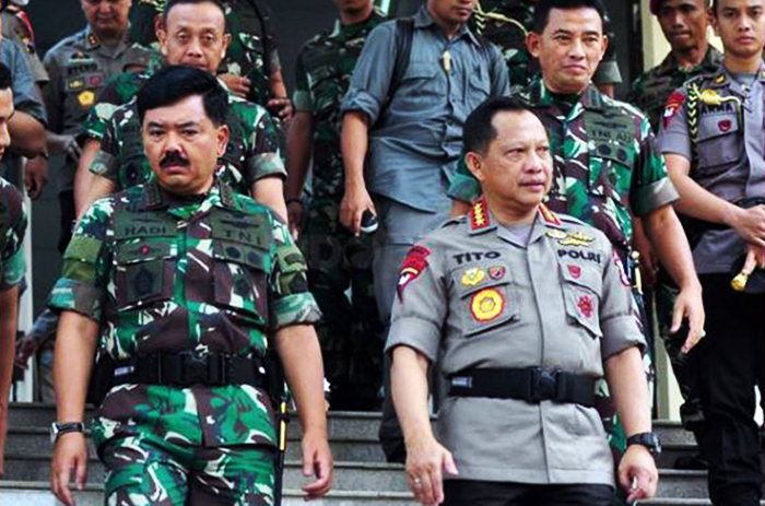 Panglima TNI Marsekal TNI Hadi Tjahjanto dan Kapolri Tito Karnavian (Foto: SindoNews)