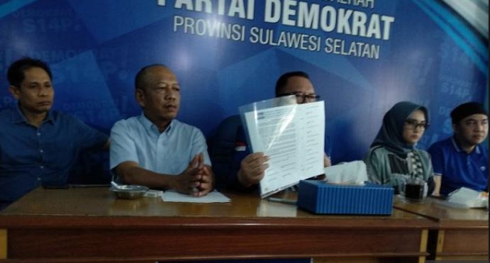 Pengurus Dewan Pimpinan Daerah (DPD) Partai Demokrat Sulawesi Selatan menolak Kongres Luar Biasa (KLB) (Foto: Djournalist Politik)