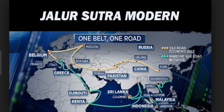 Jalur sutra baru yang digagas China (Foto: Nusantara.news)