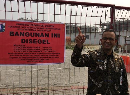  Gubernur DKI Jakarta Anies Baswedan di pulau reklamasi (Foto: Tempo)