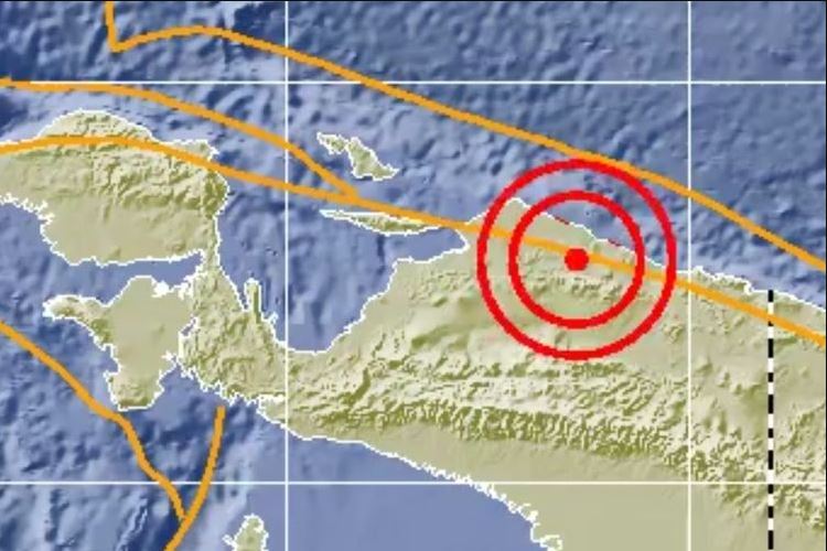 Gempa 6,3 Skala Richter yang mengguncang sebagian wilayah Kabupaten Sarmi, Papua (Foto: Kompas)