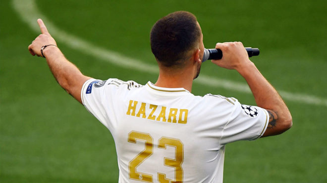 Eden Hazard mengenakan nomor 23 di Madrid (Foto: Marca)