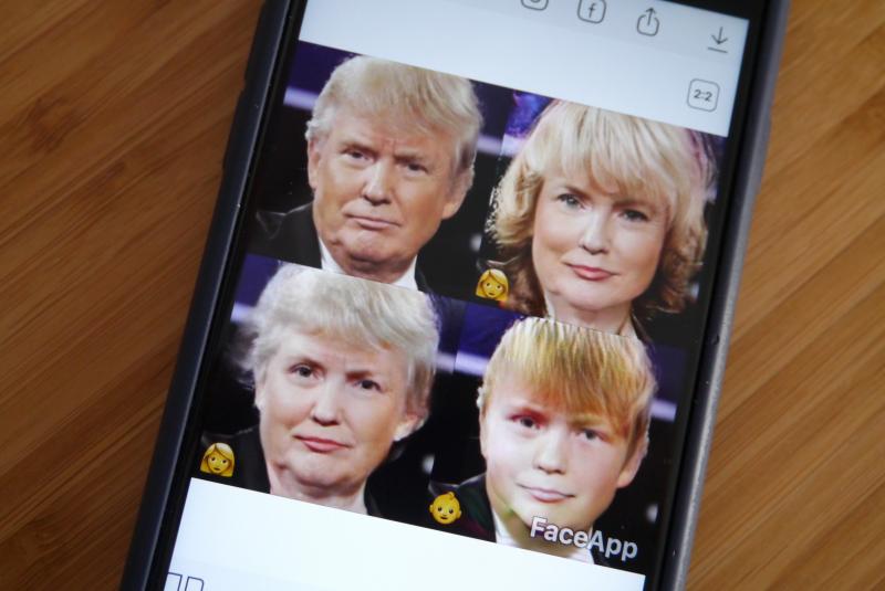 Aplikasi FaceApp terhadap foto Presiden Amerika Serikat Donald Trump (TechCrunch)