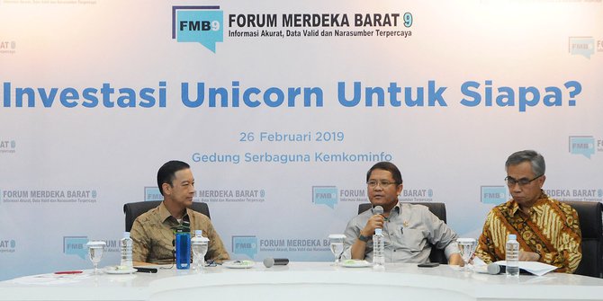 Kepala BKPM Thomas Lembong (kiri) saat diskusi mengenai investasi unicorn. (Foto: Liputan 6)