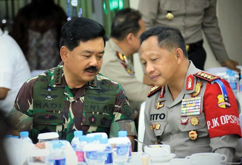 Panglima TNI Marsekal Hadi Tjahjanto dan Kapolri Jenderal Pol Tito Karnavian (Telegraf.co.id)
