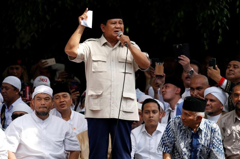 Ketua Umum Gerindra Prabowo Subianto saat kampanye Pilpres 2019 (Reuters)