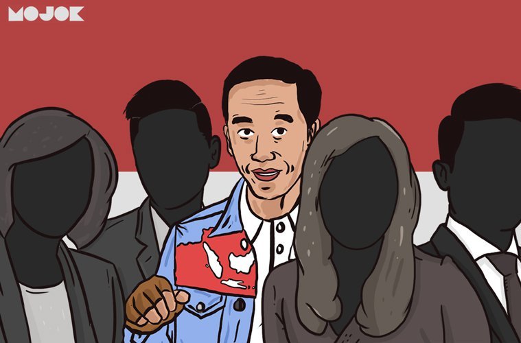 Ilustrasi Calon Menteri Kabinet Presiden Jokowi Periode ke Dua (Mojok)