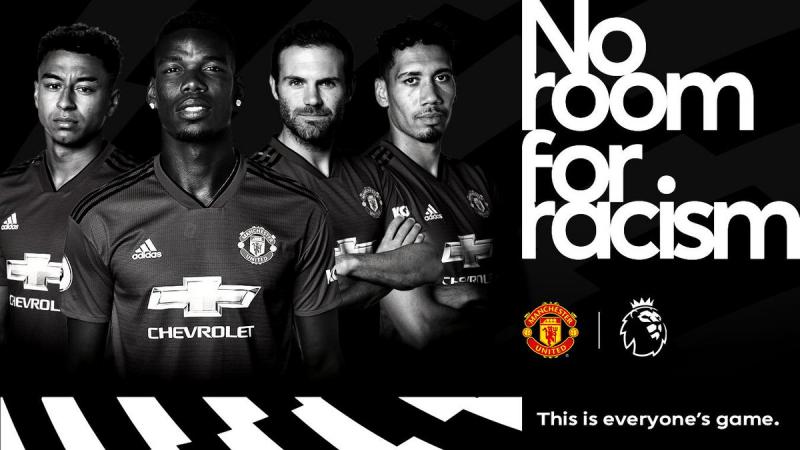 Poster kampanye anti-rasisme yang digaungkan oleh Manchester United (twitter)
