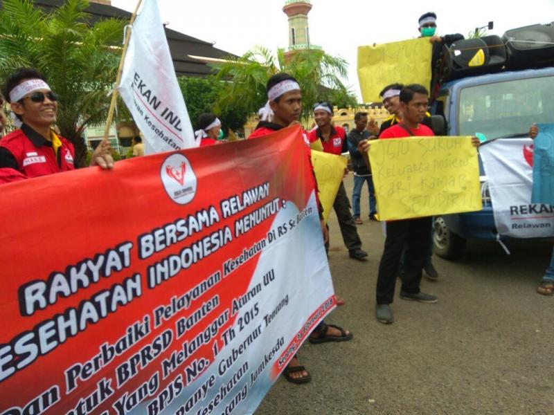 KPW Rekan Indonesia Provinsi Banten tuntut perbaikan layanan kesehatan rumah sakit Rabu (21/8/2019) (FajarBanten.com)