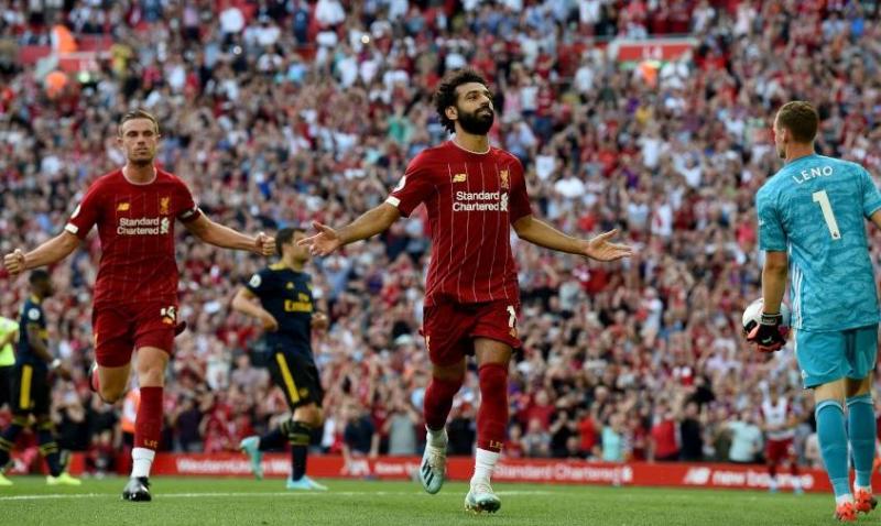 Mohamed Salah merayaka gol ke gawang Arsenal (Foto: Liverpool FC)