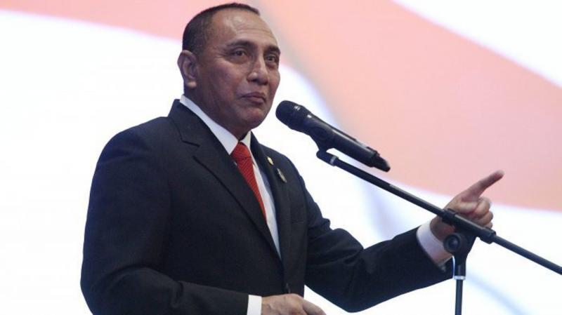 Gubernur Sumatera Utara, Edy Rahmayadi marah saat anak SD disuntuk vaksin kosong (Faktualnews.co)