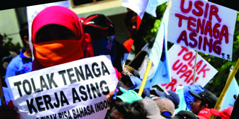 Demo penolakan terhadap tenaga kerja asing (spn.or.id)