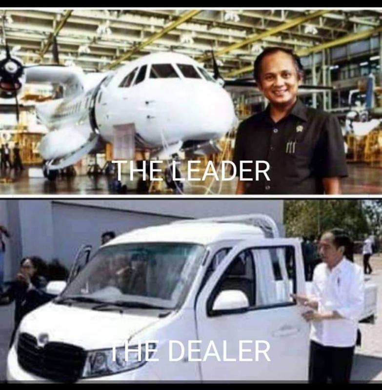 Sebagai Leader, Habibie Berhasil Membuat Pesawat Terbang, Sebagai Dealer, Jokowi Berhasil Membuat Mobil Impor China dan Tempelkan Merek Esemka. Memang Kelas Pemimpin, Beda Jauh. (Ist)