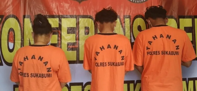 Tiga tersangka pembunhan terhadap balita berinisial NP di Sukabumi (borobudurnews.com)