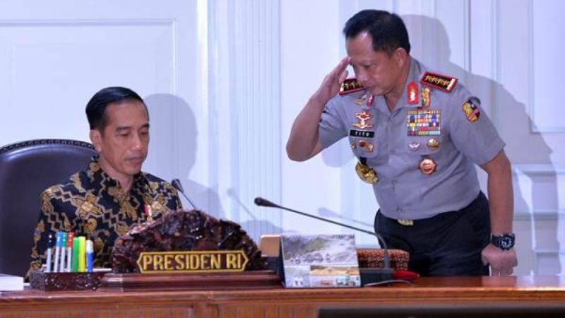 Presiden Joko Widodo dan Kapolri Tito Karnavian (Breakingnews)