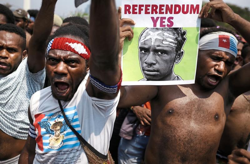 Aksi unjuk rasa menuntut referendum Papua (beritadunia.net)