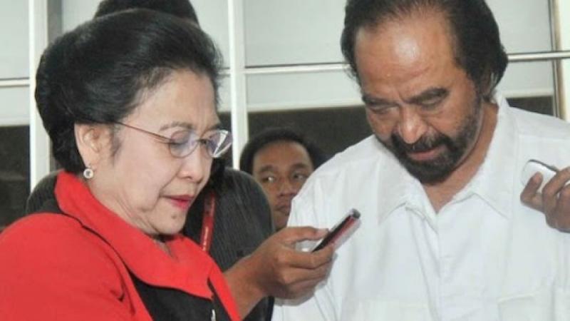 Ketua Umum PDIP Megawati Soekarnoputri dan Ketua Umum Partai Nasdem Surya Paloh (harianaceh.co.id)