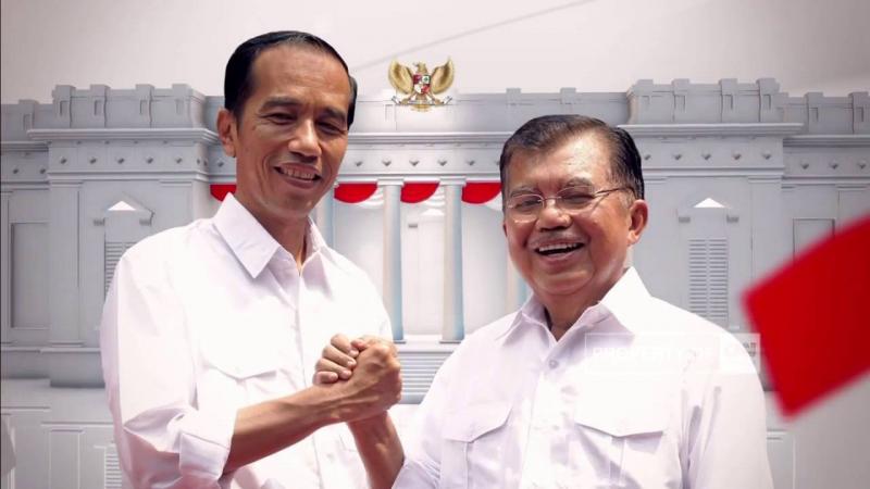 Mantan Wakil Presiden Jusuf Kalla bersama dengan Presiden Jokowi (Suara Merdeka)