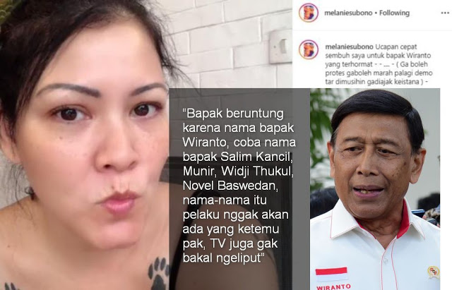Melanie Subono Komentari Kasus Wiranto (beritaislam)