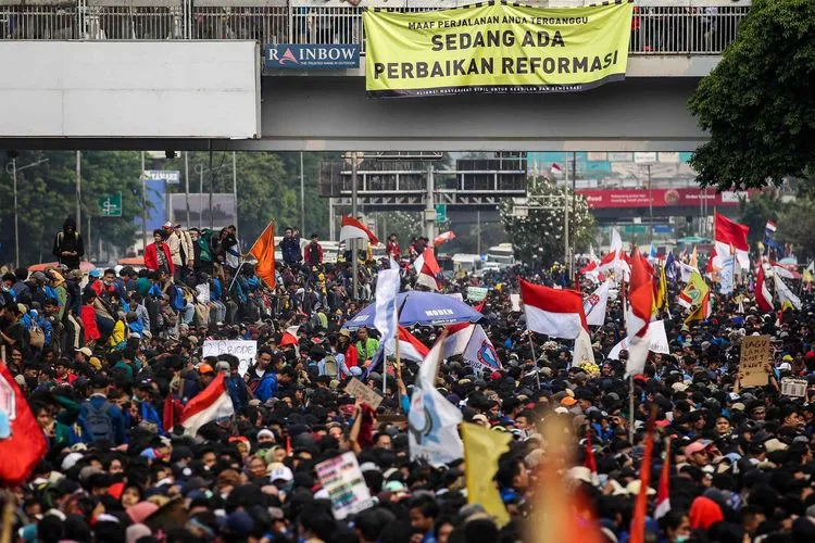 Demonstrasi Mahasiswa (Kompas.com)