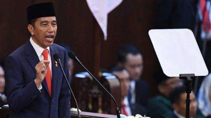 Pidato Perdana Presiden Jokowi Diperiode ke-2. (tribun)