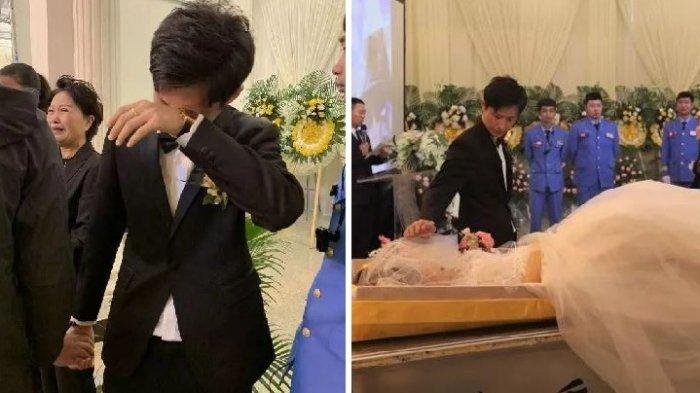 Seorang pria, usia 35 tahun bernama Xu, menikahi cinta sejatinya tepat di acara penguburan wanita itu. (tribunews.com)