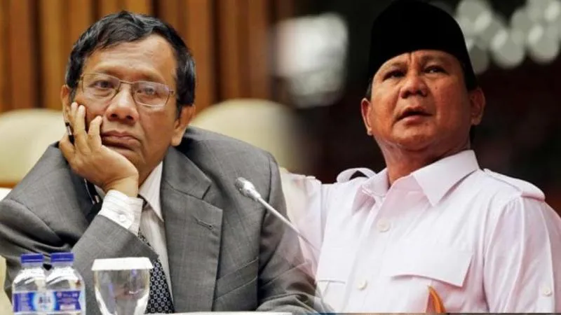 Mantan Menko Polhukan Mahfud MD dan Mantan Menhan Prabowo Subianto. (tribunnews)