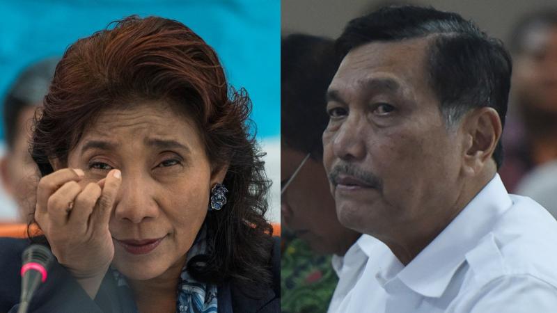 Kolasi Mantan Menteri KKP Susi Pudjiastuti dan Menko Maritim dan Investasi Luhut Binsar Pandjaitan. (jakartasatu.com)