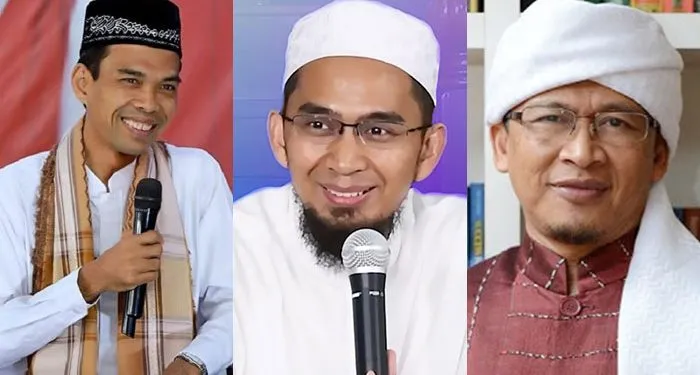 Ustadz Abdul Somad (kiri), Ustadz Adi Hidayat (tengah), dan Aa Gym (kanan). (Foto: Indonesiainside.com)