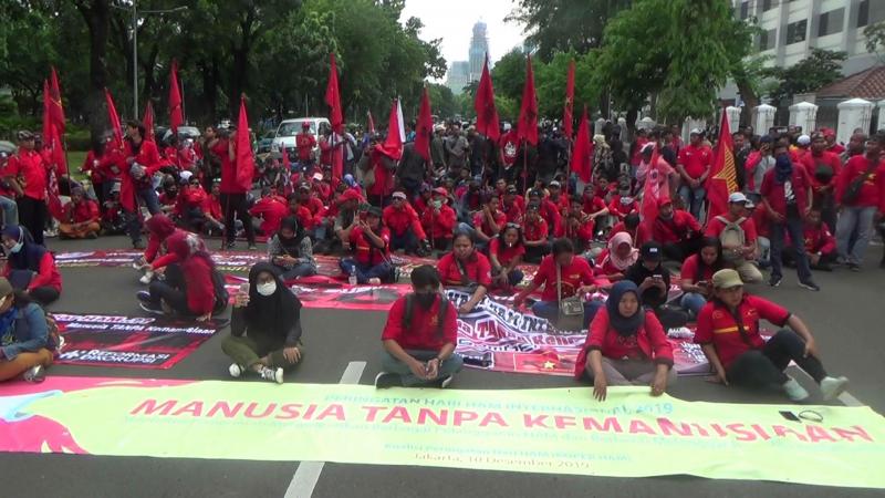 Hari HAM Internasional, Mahasiswa-Buruh Demo Depan Istana (Istimewa)
