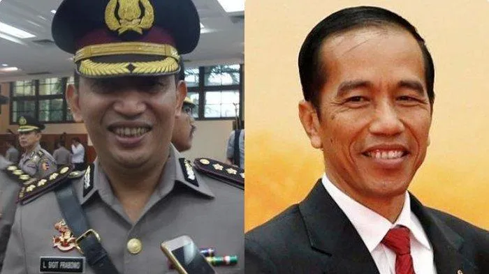 Kolase Kabareskrim Listyo Sigit Prabowo dan Presiden Jokowi. (tribun)