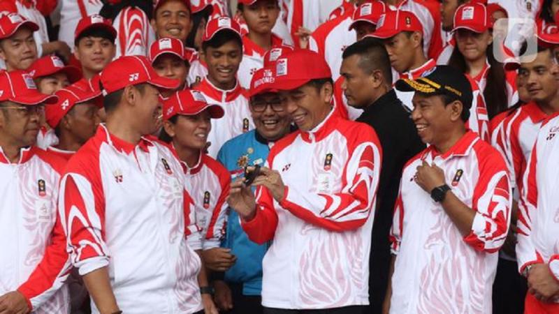 Jokowi Lepas Kontingen Sea Games 2019. (liputan6)