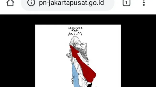 Tangkapan layar situs resmi Pengadilan Negeri Jakarta Pusat yang diretas oleh pendukung Luthfi Alfiandi, Kamis (19/12/2019). (ANTARA/ Livia Kristianti)
